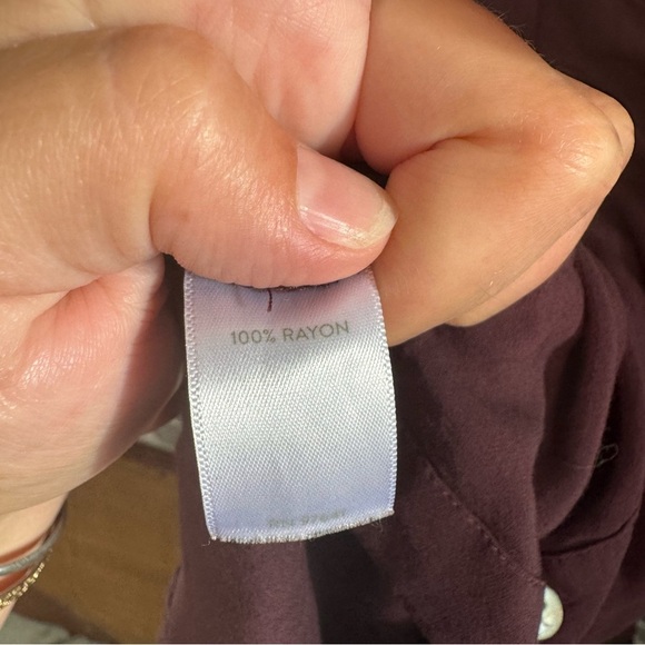 J. Jill button down blouse burgundy maroon button down shirt top - Picture 7 of 8